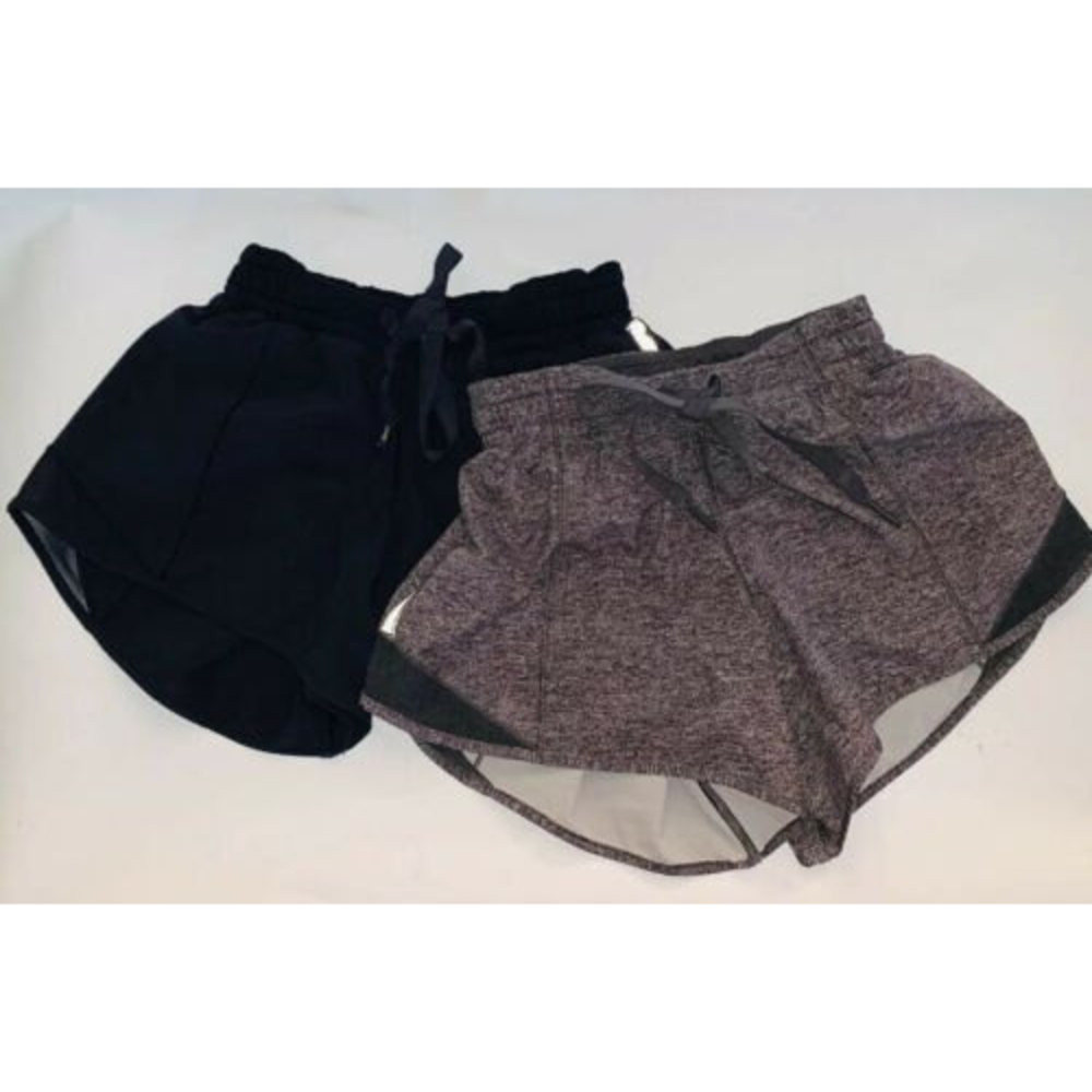 2 Lululemon Lined Shorts Heathered Gray & Dark Blue Size 2 Tall